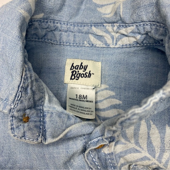 Baby B’gosh | Baby boy Leaf design Button Down shirt Size 18M - Picture 4 of 7